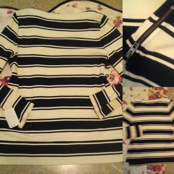 TALBOTS Striped Pullover Top with Side LARGE - Picture 2 of 8